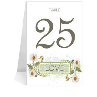 Wedding Table Number Cards   Daisy Green with Envy #1 Thru