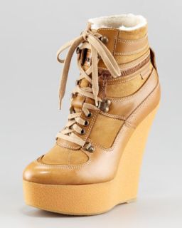 Burberry Rabbit Lined Wedge Sneaker   