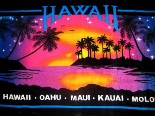 Hawaiian Hawaii Beach Towel 60x31 Sunset Island Names