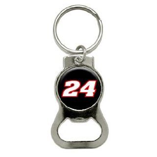 24 Number   Racing Bottle Cap Opener Keychain Ring  