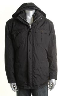 Hawke Co Black Fleece Trim 3 in 1 Full Zip Lined Hooded Coat XL BHFO