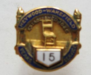 Heywood Wakefield 15 Year Service Pin 10 K 1 7 grams Gold Collectible