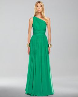 Michael Kors Ruched One Shoulder Gown   