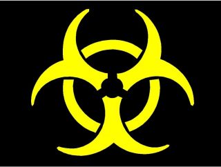 Bio Hazard Symbol Yellow toxic car truck window laptop decal sticker