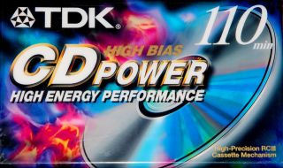 TDK CD POWER 110 HIGH BIAS SEALED BLANK TYPE II AUDIO CASSETTE TAPE