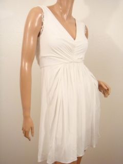 New BCBG White Jersey Lace Detail Dress s $298