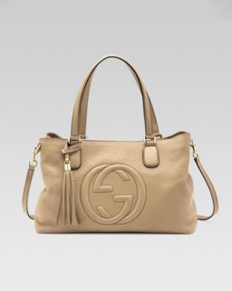 Gucci Soho Leather Working Tote Bag, Cream   
