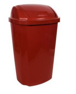 Hefty 13 5 Gallon Swing Lid Trash Practical Tall Home Kitchen Can Red