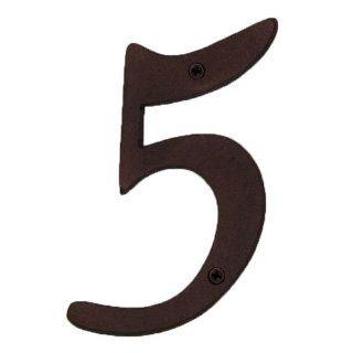 8 Solid Bronze House Number 5   Bronze Patina Home