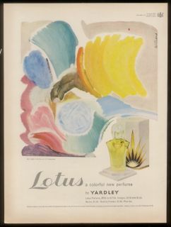1949 Ivon Hitchens Art Yardley Lotus Perfume Print Ad