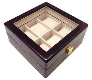 New Design Heiden Premier Cherrywood Watch Box Display Storage Case 6