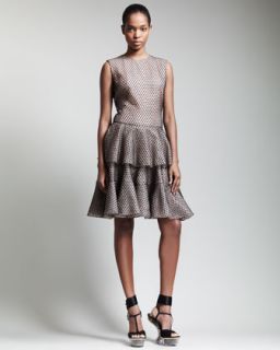 Alexander McQueen Lace Overlay Peplum Dress   