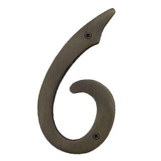 8 Solid Brass House Number 6   Antique Brass Home