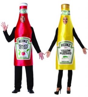 Heinz Classic Mustard Bottle Ketchup Adult Couples Costume Set