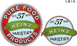 Vintage Original 1930s Heinz 57 Pickle Barrel Label Two Different