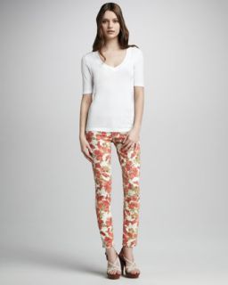 Paige Denim Skyline Chello Floral Print Ankle Peg Jeans   Neiman