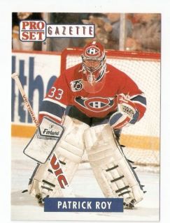 1992 Patrick Roy Pro Set Gazette Hockey Trading Card 2