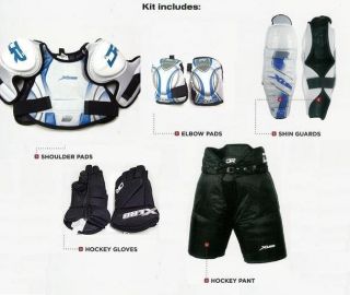 New Youth Medium Ice Hockey Gear Complete Equipment Set Protective Kit