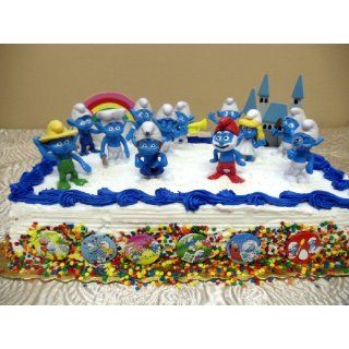 Smurfs 20 Piece Birthday Cake Topper Set Featuring