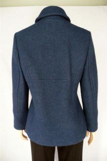 Hilary Radley Sz 6 Navy Blue Boiled Wool Peacoat Coat