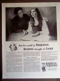 1946 The American Weekly Helen Keller Vintage Ad