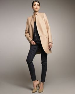 Stella McCartney Long Stand Collar Jacket, Sequined Tee & Zip Ankle