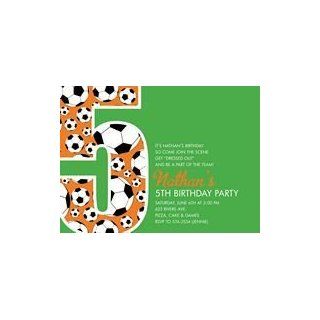Soccer Number Green 5 Invitations Toys & Games