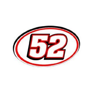 52 Number   Jersey Nascar Racing Window Bumper Sticker  
