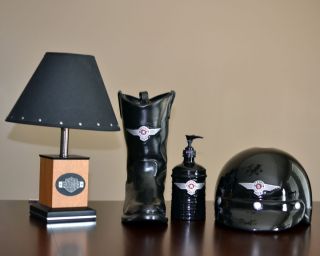 Harley Davidson Bathroom / Decor Set plus Lamp   Tissue Holder   Soap