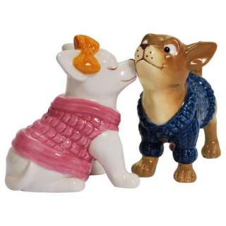 Kissing Chihuahua Dogs Pups in Matching Sweaters Salt & Pepper Shakers