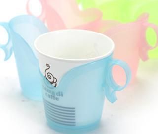 Disposable paper cup holder handle heat insulation supporter handgrip