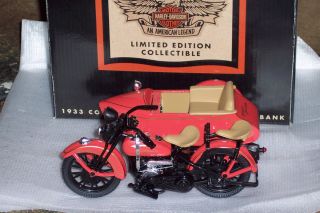 Harley Davidson Motorcycle Sidecar Bank NIB 1 12 Scale