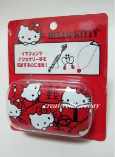 japan sanrio hello kitty red cell phone earphone case