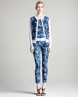 Erdem Una Floral Cardigan, Short Sleeve Sweater & Esmeralda Stretch