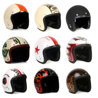  Vintage Motorcycle Scooter Fashion Bike Jet Helmet with Shield
