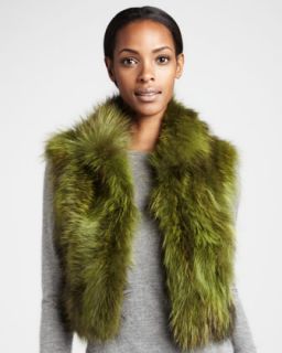 Adrienne Landau Colored Cropped Raccoon Fur Vest   