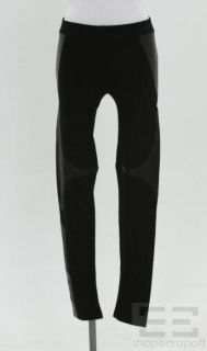 helmut lang black knit leather leggings size 2