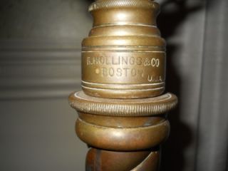  Victorian Piano Floor Miller Oil Lamp 1888 R Hollings Co Boston