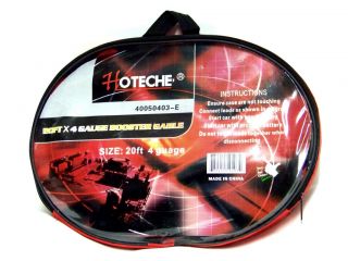 Heavy Duty Hoteche 20 ft 4 Gauge Booster Cable Jumping Cables Power