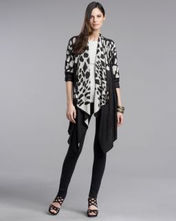 Alice + Olivia Jersey Wrap Around Cardigan & Stacey Bell Bottom Pants