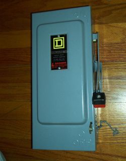 Square D Heavy Duty Safety Switch 30 Amp 600 Volt 30 HP Max 3 Phase