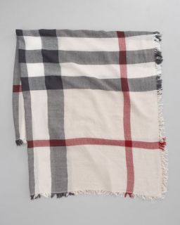 Burberry Happy Check Fringe Scarf   