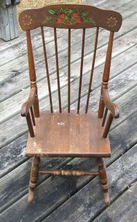 Vintage Hedstrom Furniture Childs Windsor Rocking Chair Solid Wood