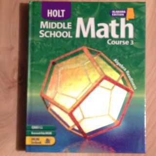 Holt Middle School Math Course 3 Student Text Book Unused