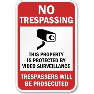  Surveillance Trespassers Will Label, 14 x 10 Patio, Lawn & Garden
