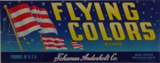 Flying Colors Patriotic Veggie Crate Label Holtville CA