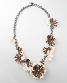 Y0S7W Lanvin Long Raffia Flower Necklace, 41L