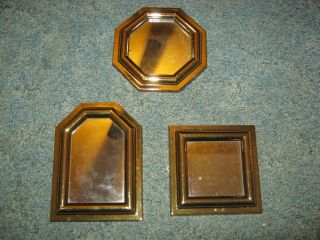 NEW HOME INTERIOR GOLD MIRRORS 3 PIECE SET WALL DECOR PLAQUE PICTURE