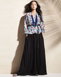 Milly Boat Print Blouse & Maxi Dress   