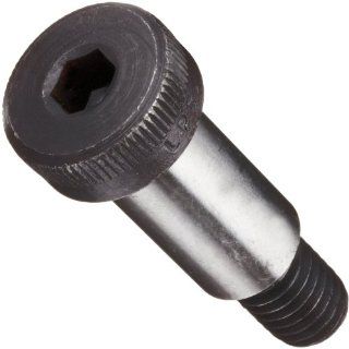 Black Oxide Alloy Steel Shoulder Screw, Hex Socket Drive, 3/8 16, 1/2